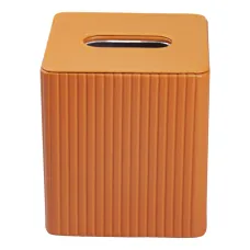 Салфетница из экокожи 13х13х14,7 см, коричневый