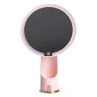 Косметическое зеркало с LED-подсветкой и органайзером 18,5 см, розовый
