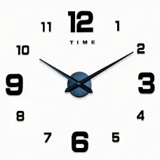 Часы 3-D настенные 10 см безкаркасные, черный