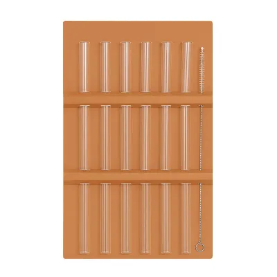 Набор стеклянных соломинок 19,5 см 7 штук + щеточка