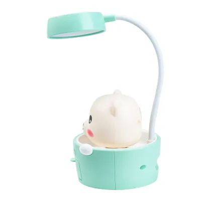 Детская настольная лампа Cute Pets с точилкой для карандашей, бирюзовый Детская настольная лампа Cute Pets с точилкой для карандашей, бирюзовый