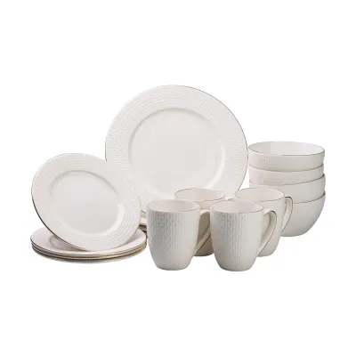 Столовий сервіз на 4 персони порцеляновий Diamond, білий