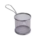 Корзинка сервировочная для фри и снеков 9х9 см с гальваническим покрытием, черный