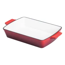 Форма для выпечки чугунная 3 л прямоугольная, красный