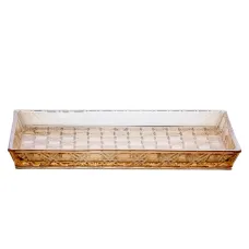 Блюдо для закусок Lirmartur стеклянное 27,5*13,5*2,5 см, hexagon