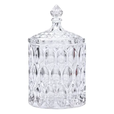 Конфетница из толстого стекла DELISOGA с крышкой 