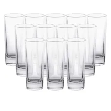 Набор рюмок для напитков 12 штук по 80 мл из толстого стекла, прозрачный