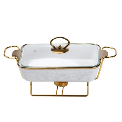 Мармитница фарфоровая прямоугольная 1л, белый