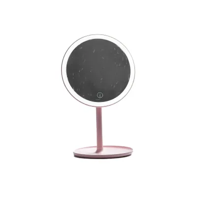 Косметическое зеркало с LED-подсветкой и увеличением, розовый Косметическое зеркало с LED-подсветкой и увеличением, розовый