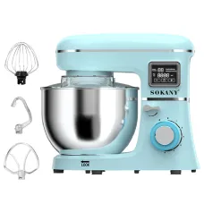 Миксер планетарный Sokany SK-277 с чашей из нержавеющей стали на 8 л, голубой