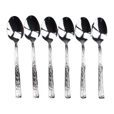 Набор столовых ложек 6 штук из нержавеющей стали, хром с золотом