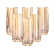 Набор стаканов Lirmartur высоких фигурных 6 штук по 380 мл