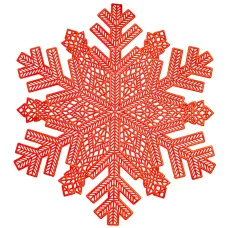 Коврик для сервировки стола Snowflake 38 см, красное золото