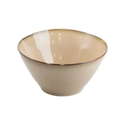 Салатница фарфоровая 22,5 см в стиле ретро, бежевый