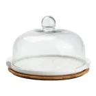 Тортовница фарфоровая со стеклянной крышкой 25 см