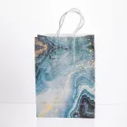 Подарочный пакет крафтовый 12 штук в упаковке 15*8*21 см, зеленый