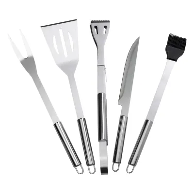 Набір аксесуарів для грилю та барбекю в чохлі 5 предметів Набір аксесуарів для грилю та барбекю в чохлі 5 предметів