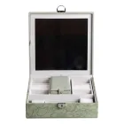 Шкатулка-органайзер для украшений с замком 25х25х8,5 см, оливковый