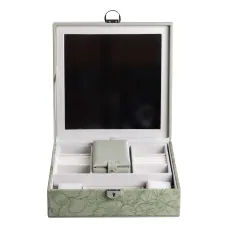 Шкатулка-органайзер для украшений с замком 25х25х8,5 см, оливковый