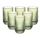 Набор стаканов из толстого стекла 6 штук по 450 мл, зеленый