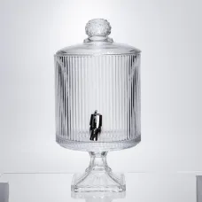 Лимонадница с краном стеклянная 4,5 л на ножке