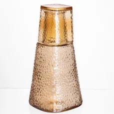 Графин со стаканом-крышкой 1/0,2 л фактурный, карамель