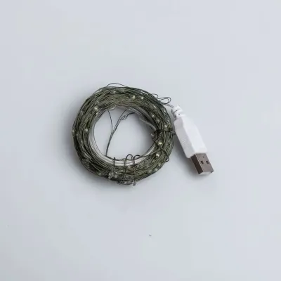 Гірлянда Роса нитка 100 LED довжина 10 м від USB зелена, білий Гірлянда Роса нитка 100 LED довжина 10 м від USB зелена, білий