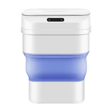 Сенсорное мусорное ведро складное для дома и офиса 8-17,5 литров, синий