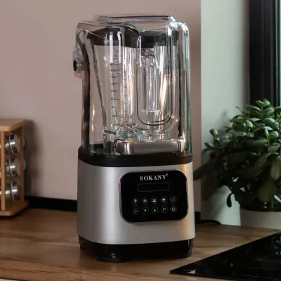 Блендер стационарный Sokany SK-03024 с чашей 2 л и звукоизоляцией, сталь Блендер стационарный Sokany SK-03024 с чашей 2 л и звукоизоляцией, сталь