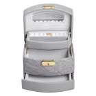 Кейс-шкатулка для украшений с замком 15,5х11,5х11,5 см из экокожи, серый