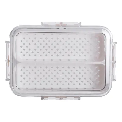 Контейнер для хранения пластиковый на 2 секции 23.5*17*7 см, белый Контейнер для хранения пластиковый на 2 секции 23.5*17*7 см, белый