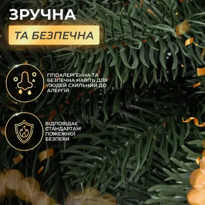 Гирлянда хвойная искусственная литая 2 метра зеленая