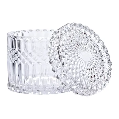 Конфетница из стекла Cylinder Crystal с крышкой 10 см