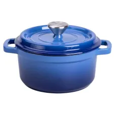 Кокотница чугунная с эмалированным покрытием 2 л, синий