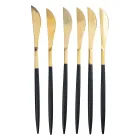 Набір столових ножів з нержавіючої сталі 6 штук, чорний