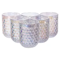 Набор стаканов 6 штук по 250 мл из толстого стекла рельефные, rainbow