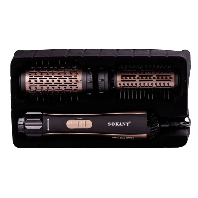 Фен-стайлер для волос Sokany SD-903 с двумя насадками, черный с бронзой Фен-стайлер для волос Sokany SD-903 с двумя насадками, черный с бронзой