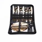 Набор посуды для пикника на 4 персоны 24 предмета, золото