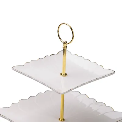 Етажерка Classic порцелянова для фруктів і десертів квадратна, білий