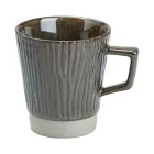 Чашка фарфоровая в ретро стиле с древесным узором 300 мл, графит