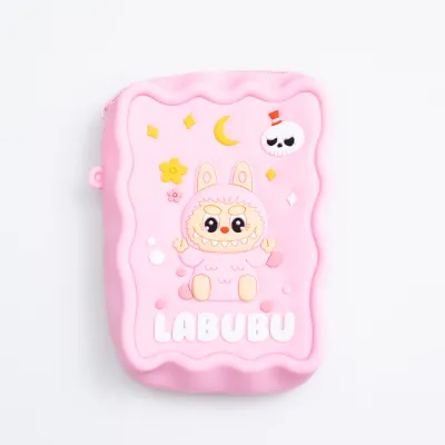 Сумочка-гаманець Лабубу силіконова на блискавці 12,5*9*3,5 см, рожевий