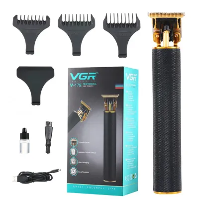 Тример для стрижки VGR V-179 універсальний професійний акумуляторний з насадками, чорний
