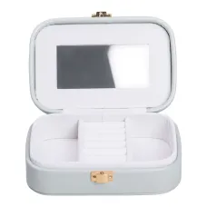 Шкатулка-органайзер для украшений из экокожи с накидным замком 15х10х5 см, оливковый