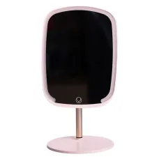 Косметическое зеркало с LED-подсветкой и сенсорным управлением, розовый