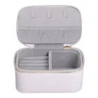 Шкатулка для украшений на молнии 13х9х6 см из экокожи, бежевый