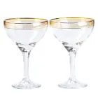 Набір келихів для коктейлів фігурних на високій ніжці 2 штуки по 290 мл, жовтий