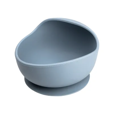 Набір силіконового посуду для дітей Ведмедик 7 предметів, темно-синій