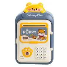 Копилка-сейф детская Puppy с кодовым замком и отпечатком пальца, темно-синий