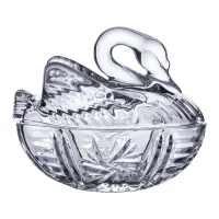 Цукерниця скляна у формі лебедя з кришкою 14*9*11 см