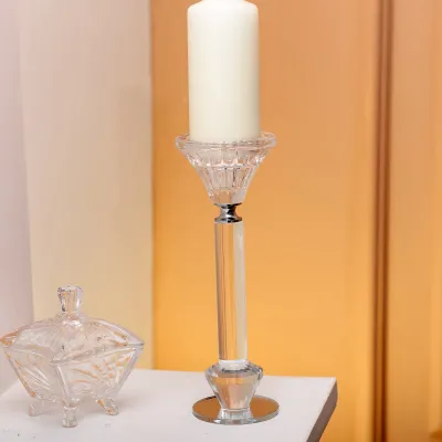 Подсвечник стеклянный Crystal lotus декоративный 19.5 см Подсвечник стеклянный Crystal lotus декоративный 19.5 см